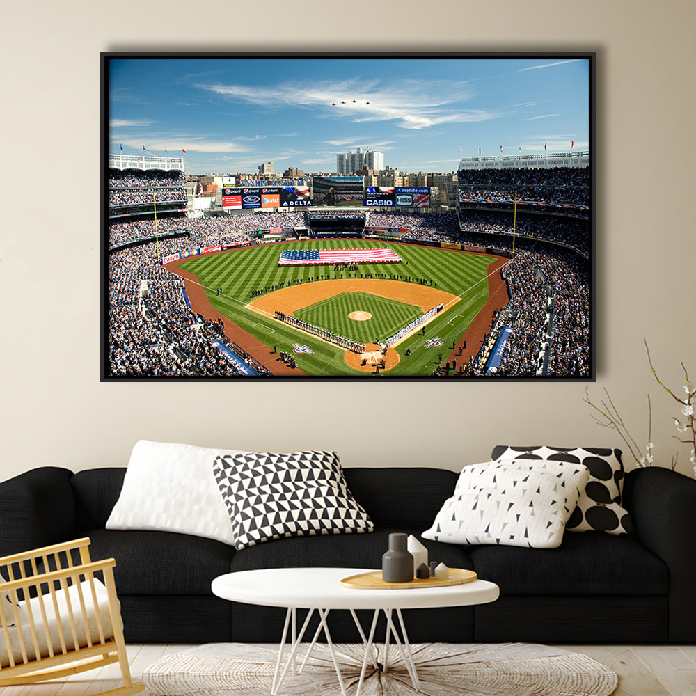 Yankee Stadium in New York, Stadium Canvas, Sport Art, Framed Canvas Print Wall Art, Floating Frame