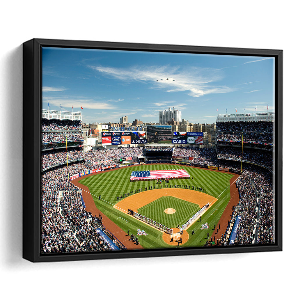 Yankee Stadium in New York, Stadium Canvas, Sport Art, Framed Canvas Print Wall Art, Floating Frame