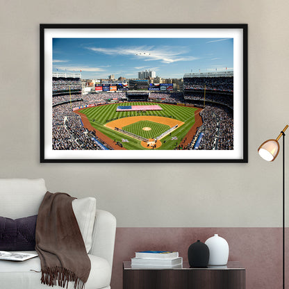 Yankee Stadium in New York, Stadium Canvas, Sport Art, Gift for him, White Border Framed Art Print Wall Decor