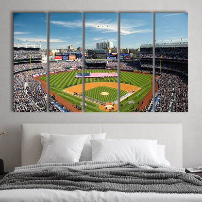 Yankee Stadium in New York, Stadium Canvas, Sport Art, 5 Panel B, Extra Large Canvas, Canvas Print Wall Art