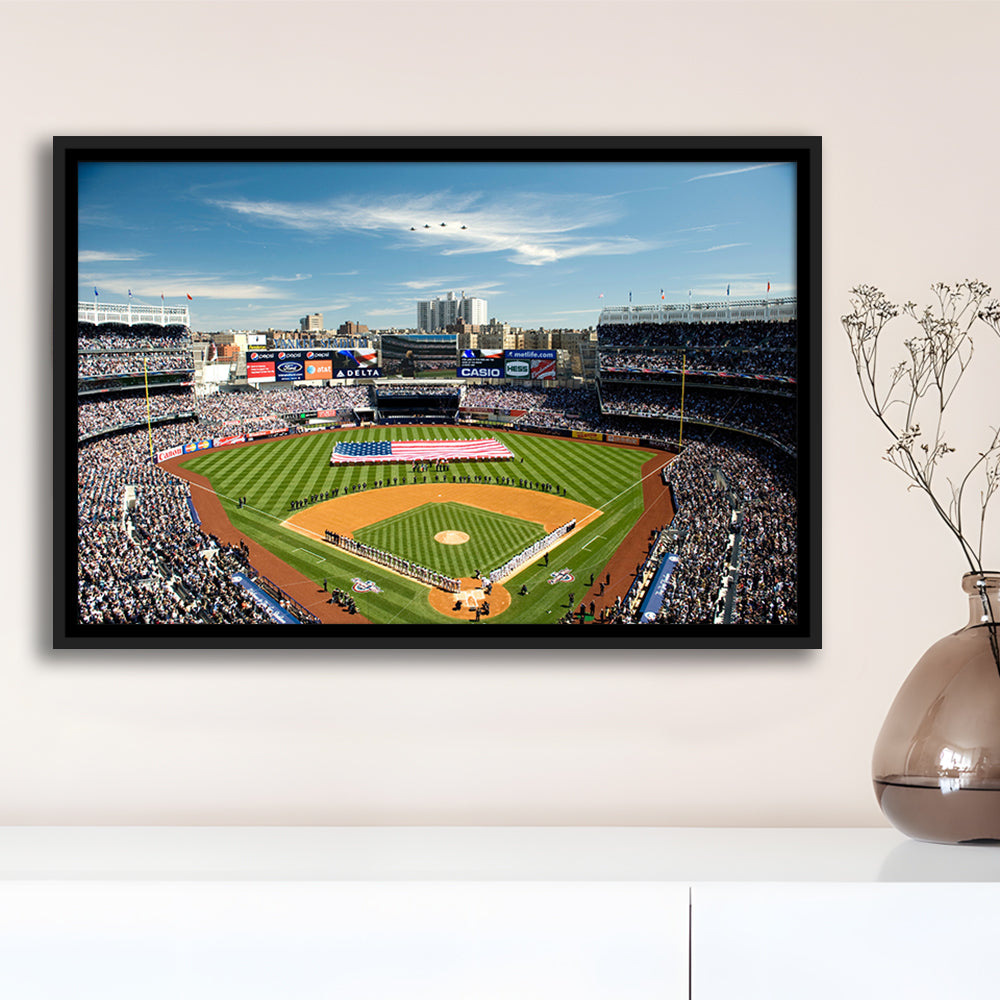 Yankee Stadium in New York, Stadium Canvas, Sport Art, Framed Canvas Print Wall Art, Floating Frame