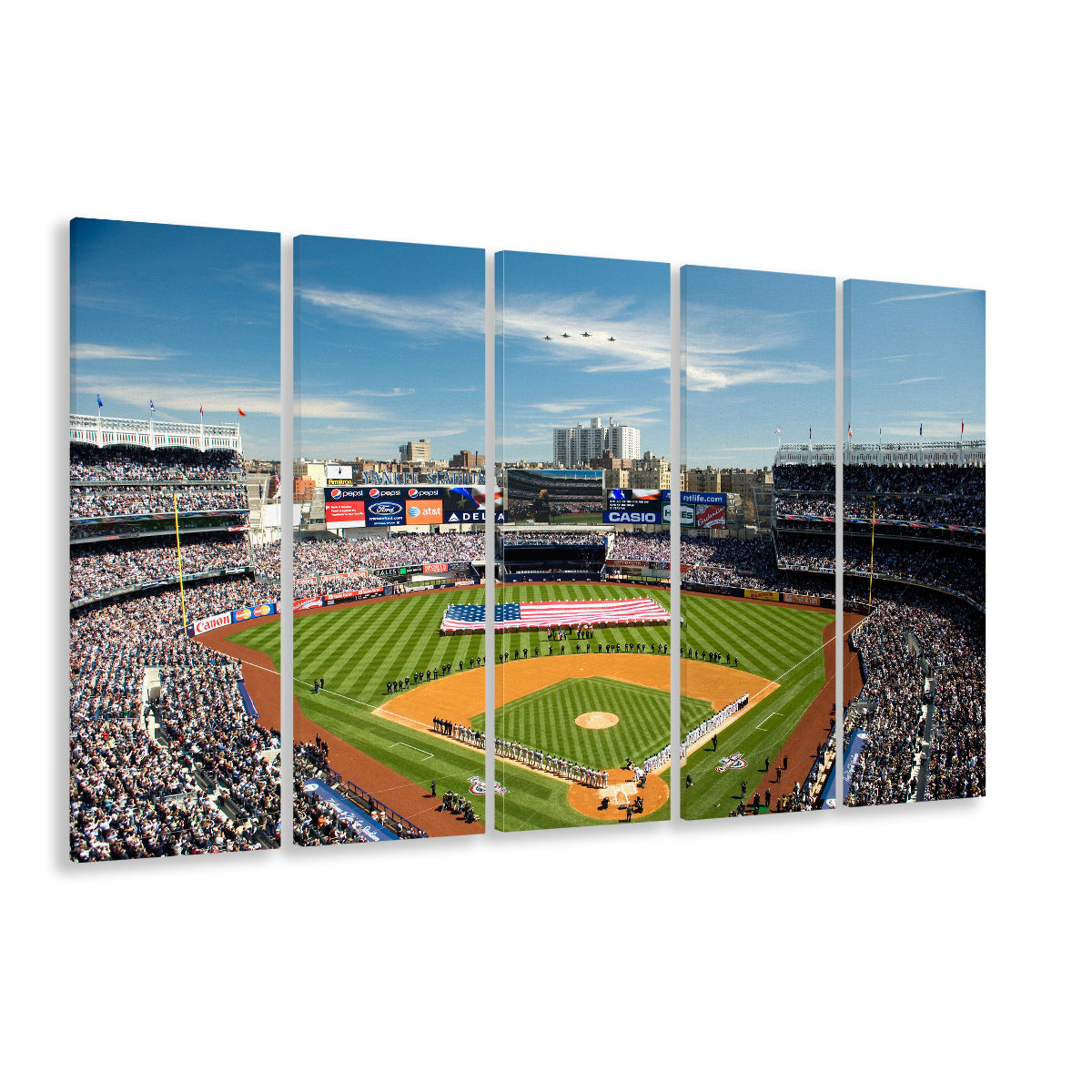 Yankee Stadium in New York, Stadium Canvas, Sport Art, 5 Panel B, Extra Large Canvas, Canvas Print Wall Art