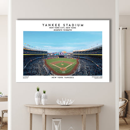 Yankee Stadium, NY Yankees Baseball Stadium Wall Art Print, Sport Art Print, Canvas Print Wall Art, Man Cave Gift