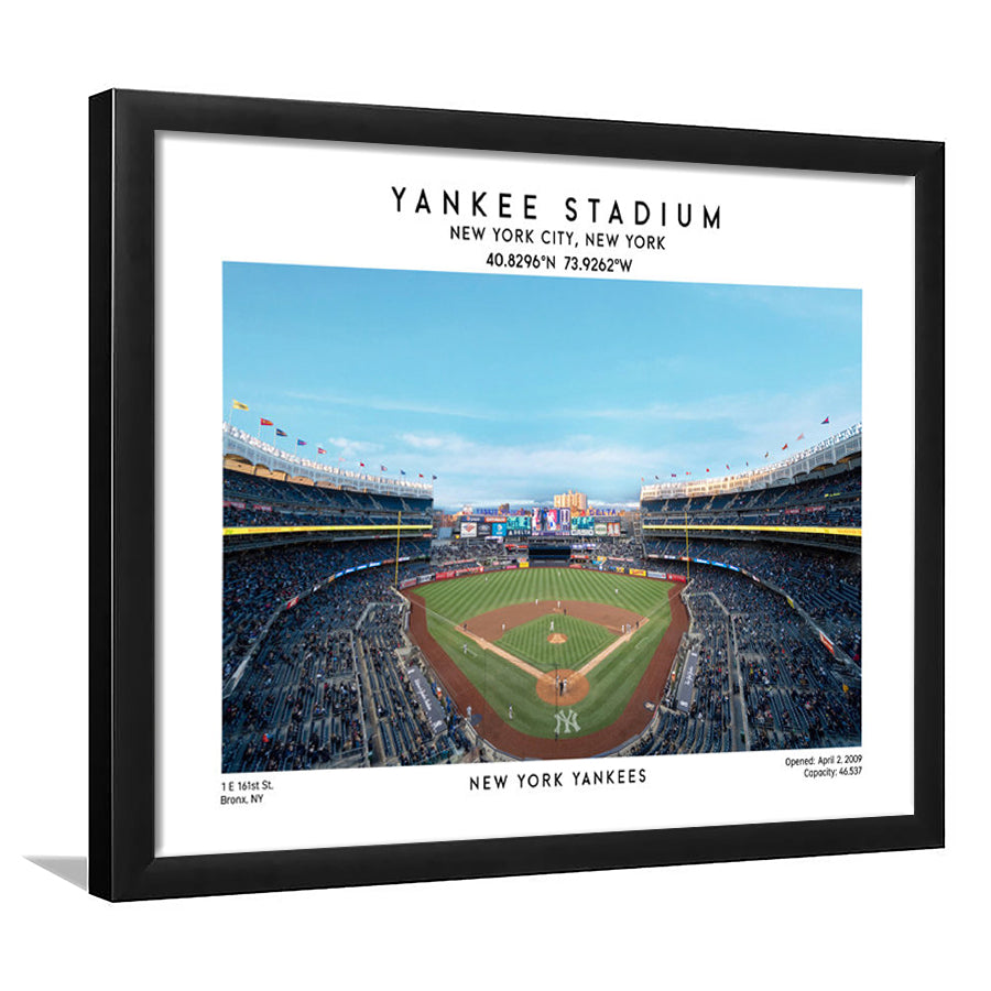 Yankee Stadium, NY Yankees Baseball Stadium Wall Art Print, Sport Art Print, Framed Art Print Wall Decor