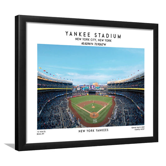 Yankee Stadium, NY Yankees Baseball Stadium Wall Art Print, Sport Art Print, Framed Art Print Wall Decor