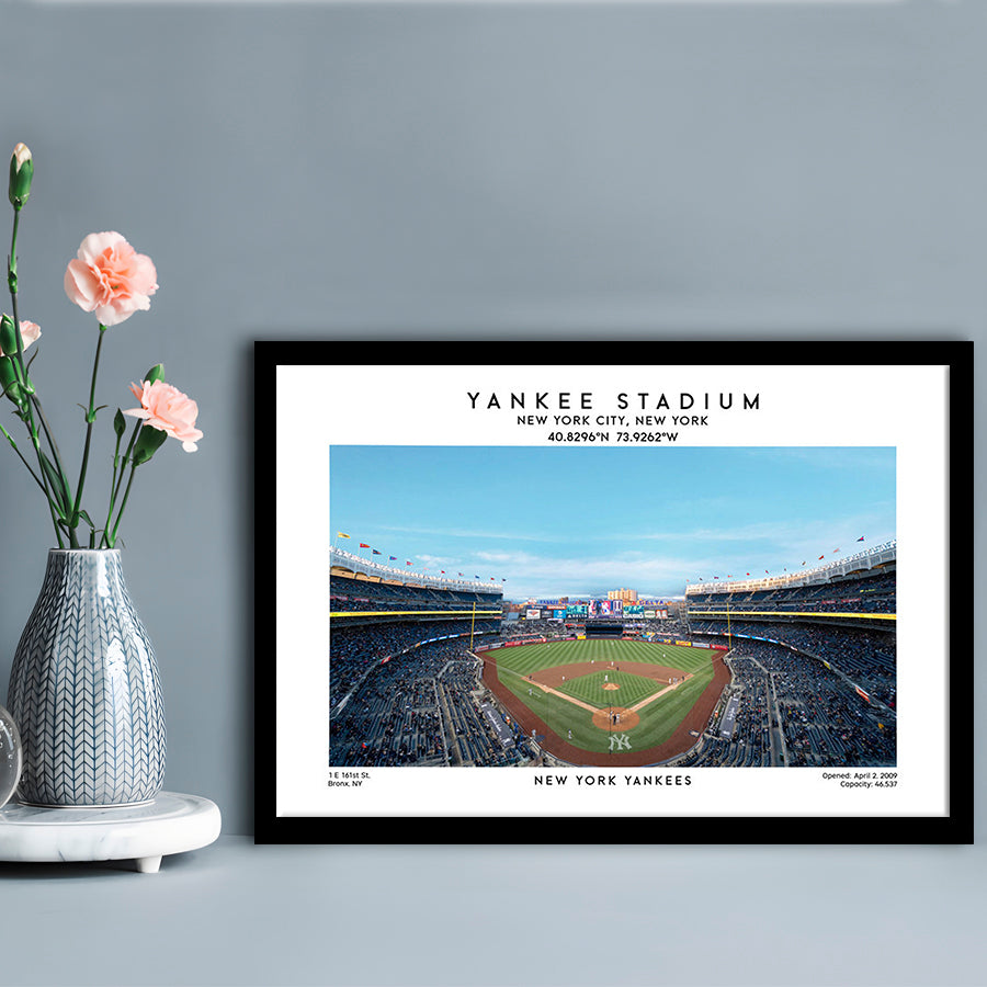 Yankee Stadium, NY Yankees Baseball Stadium Wall Art Print, Sport Art Print, Framed Art Print Wall Decor