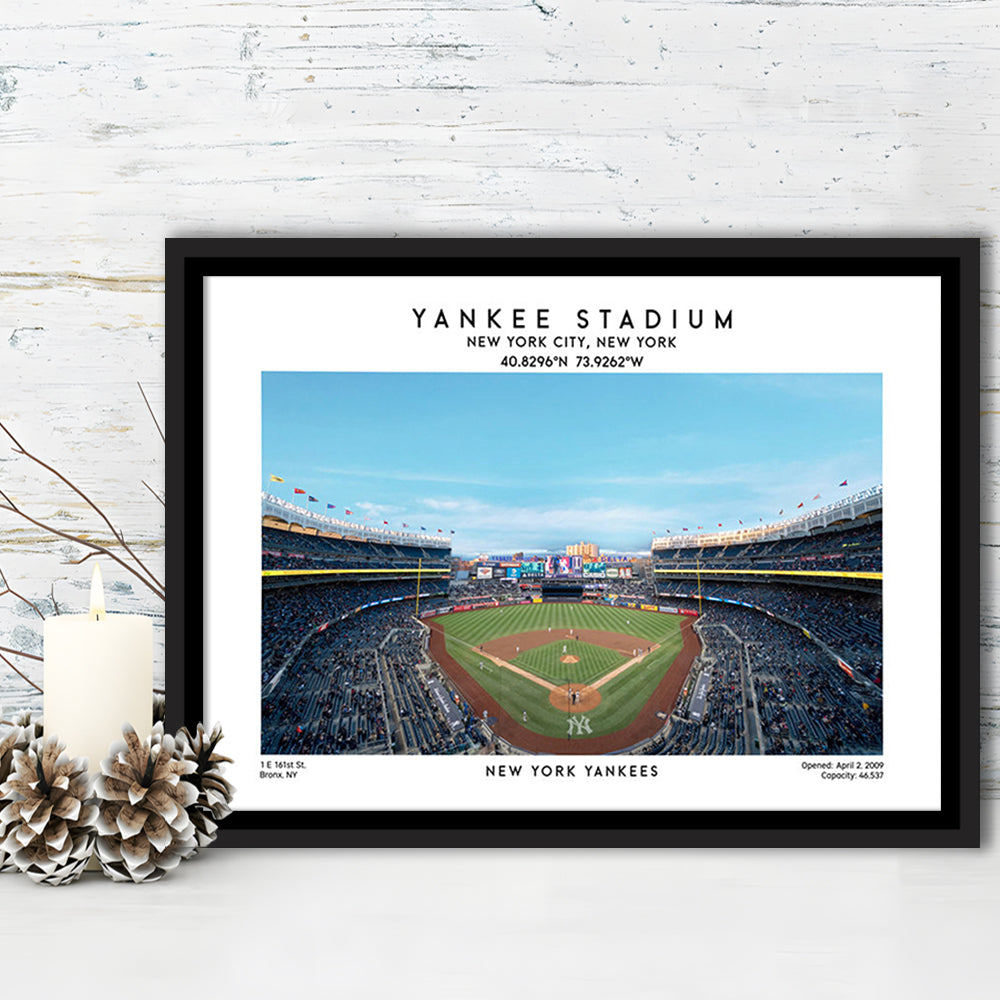 Yankee Stadium, NY Yankees Baseball Stadium Wall Art Print, Sport Art Print, Framed Canvas Print Wall Art