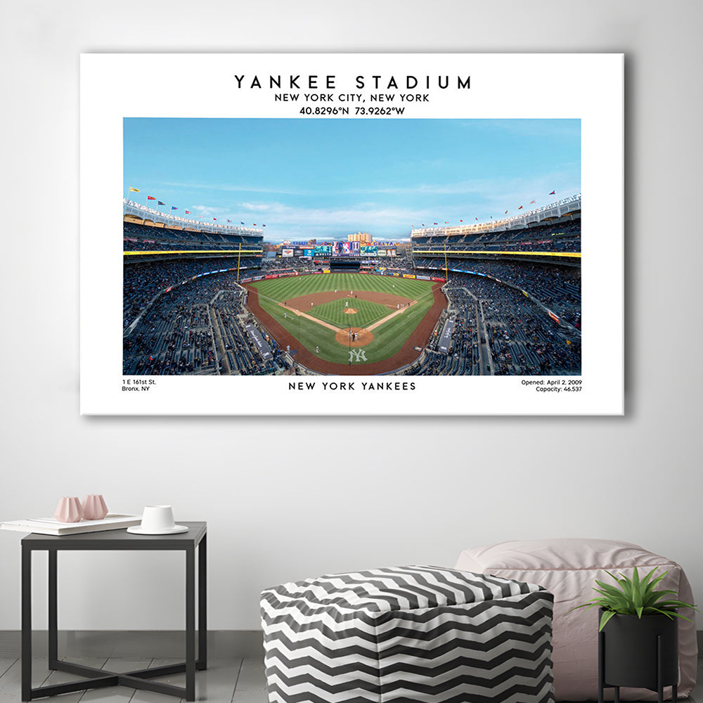 Yankee Stadium, NY Yankees Baseball Stadium Wall Art Print, Sport Art Print, Canvas Print Wall Art, Man Cave Gift