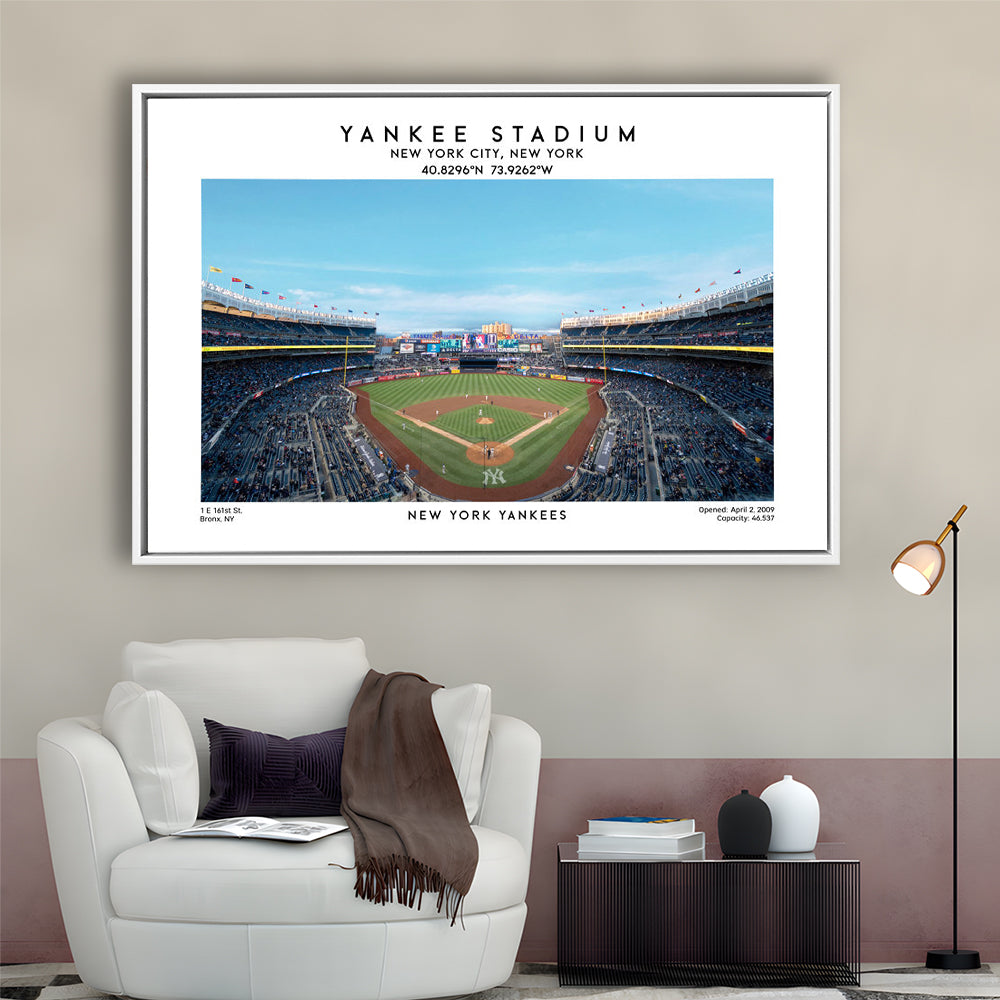 Yankee Stadium, NY Yankees Baseball Stadium Wall Art Print, Sport Art Print, Framed Canvas Print Wall Art