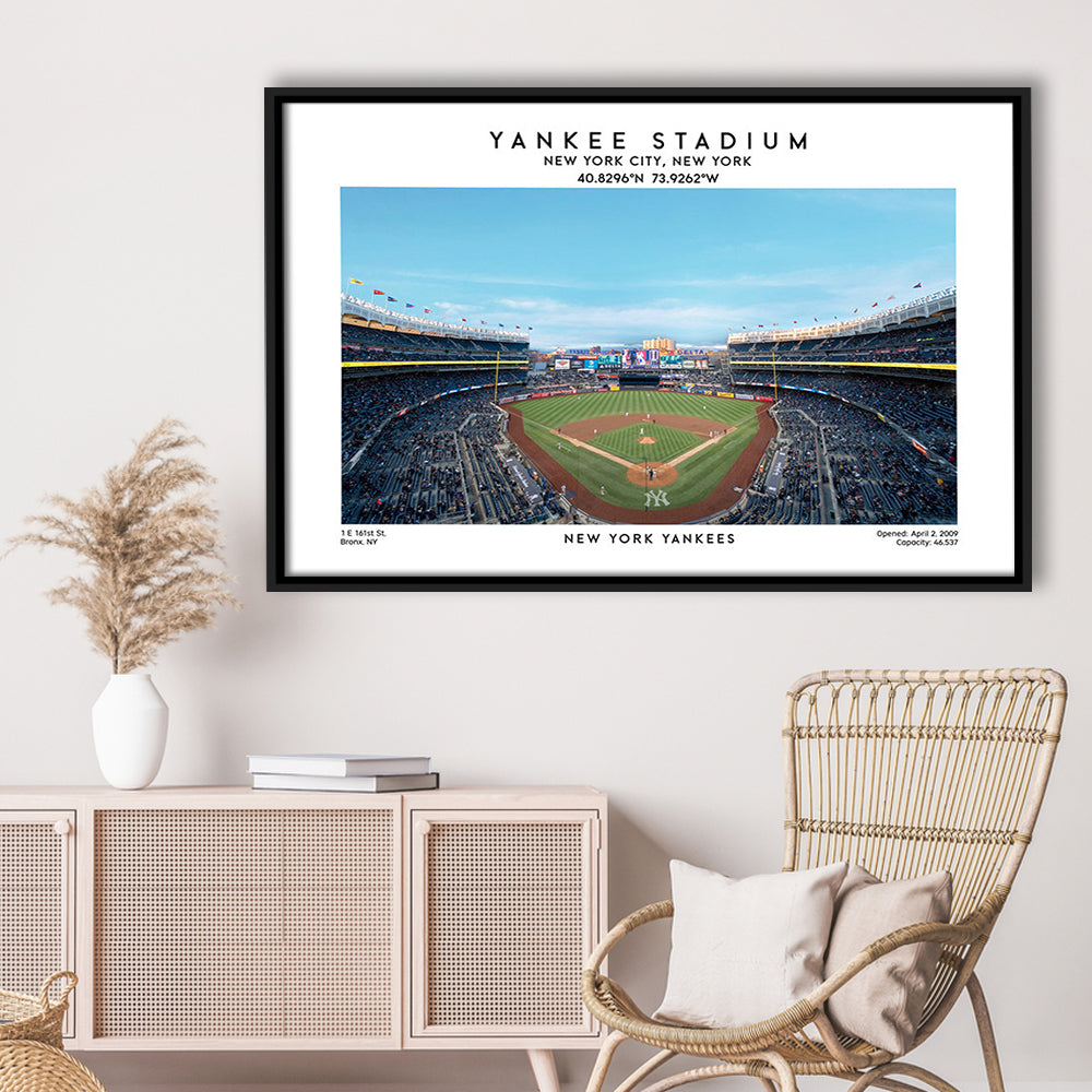 Yankee Stadium, NY Yankees Baseball Stadium Wall Art Print, Sport Art Print, Framed Canvas Print Wall Art
