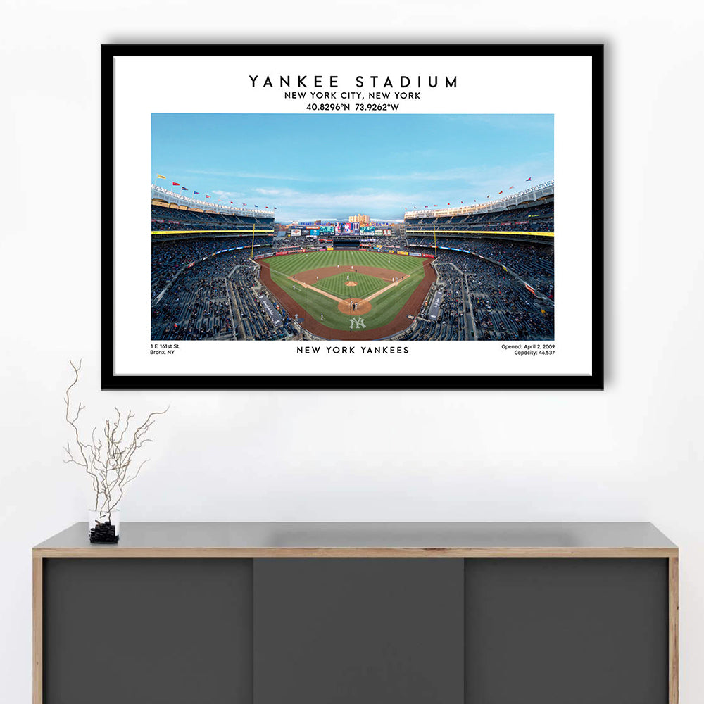 Yankee Stadium, NY Yankees Baseball Stadium Wall Art Print, Sport Art Print, Framed Art Print Wall Decor