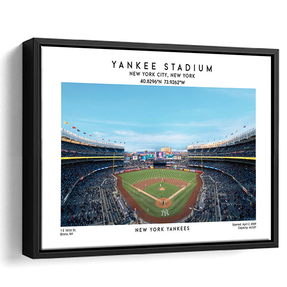 Yankee Stadium, NY Yankees Baseball Stadium Wall Art Print, Sport Art Print, Framed Canvas Print Wall Art