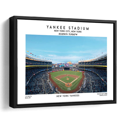 Yankee Stadium, NY Yankees Baseball Stadium Wall Art Print, Sport Art Print, Framed Canvas Print Wall Art