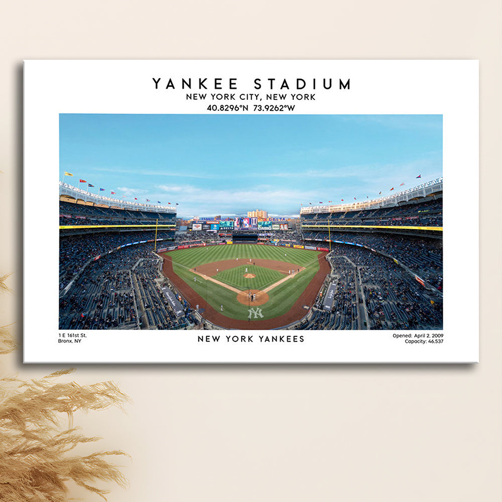 Yankee Stadium, NY Yankees Baseball Stadium Wall Art Print, Sport Art Print, Canvas Print Wall Art, Man Cave Gift