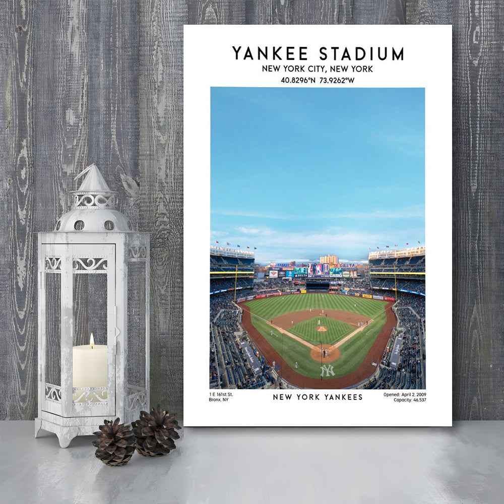 Yankee Stadium Print,Yankees Baseball Stadium Wall Art, Sport Art Print, Canvas Prints Wall Art, Man Cave Decor