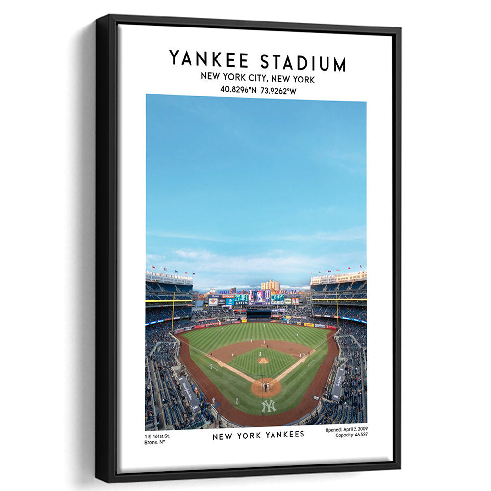 Yankee Stadium Print,Yankees Baseball Stadium Wall Art, Sport Art Print, Framed Canvas Prints Wall Art