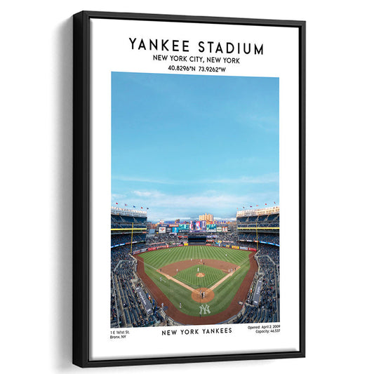 Yankee Stadium Print,Yankees Baseball Stadium Wall Art, Sport Art Print, Framed Canvas Prints Wall Art
