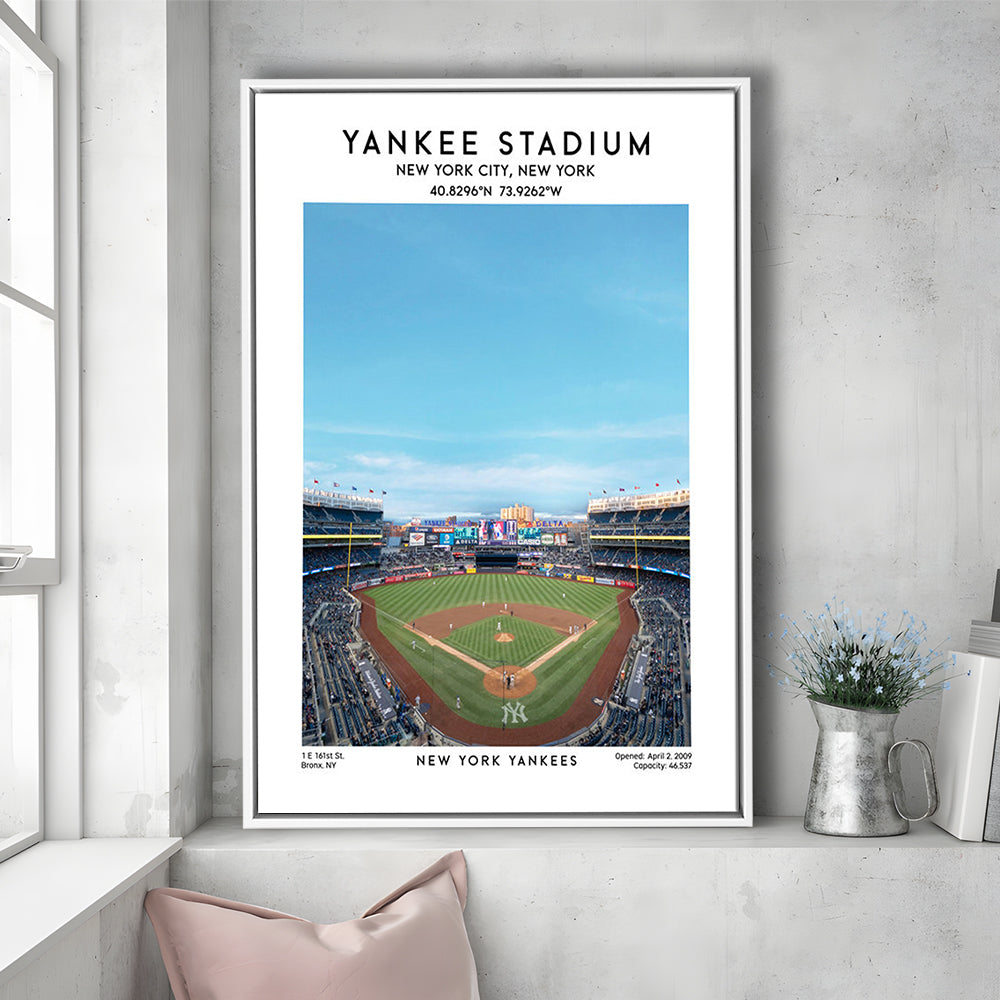 Yankee Stadium Print,Yankees Baseball Stadium Wall Art, Sport Art Print, Framed Canvas Prints Wall Art