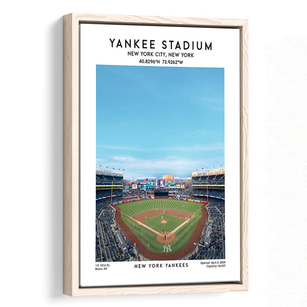 Yankee Stadium Print,Yankees Baseball Stadium Wall Art, Sport Art Print, Framed Canvas Prints Wall Art