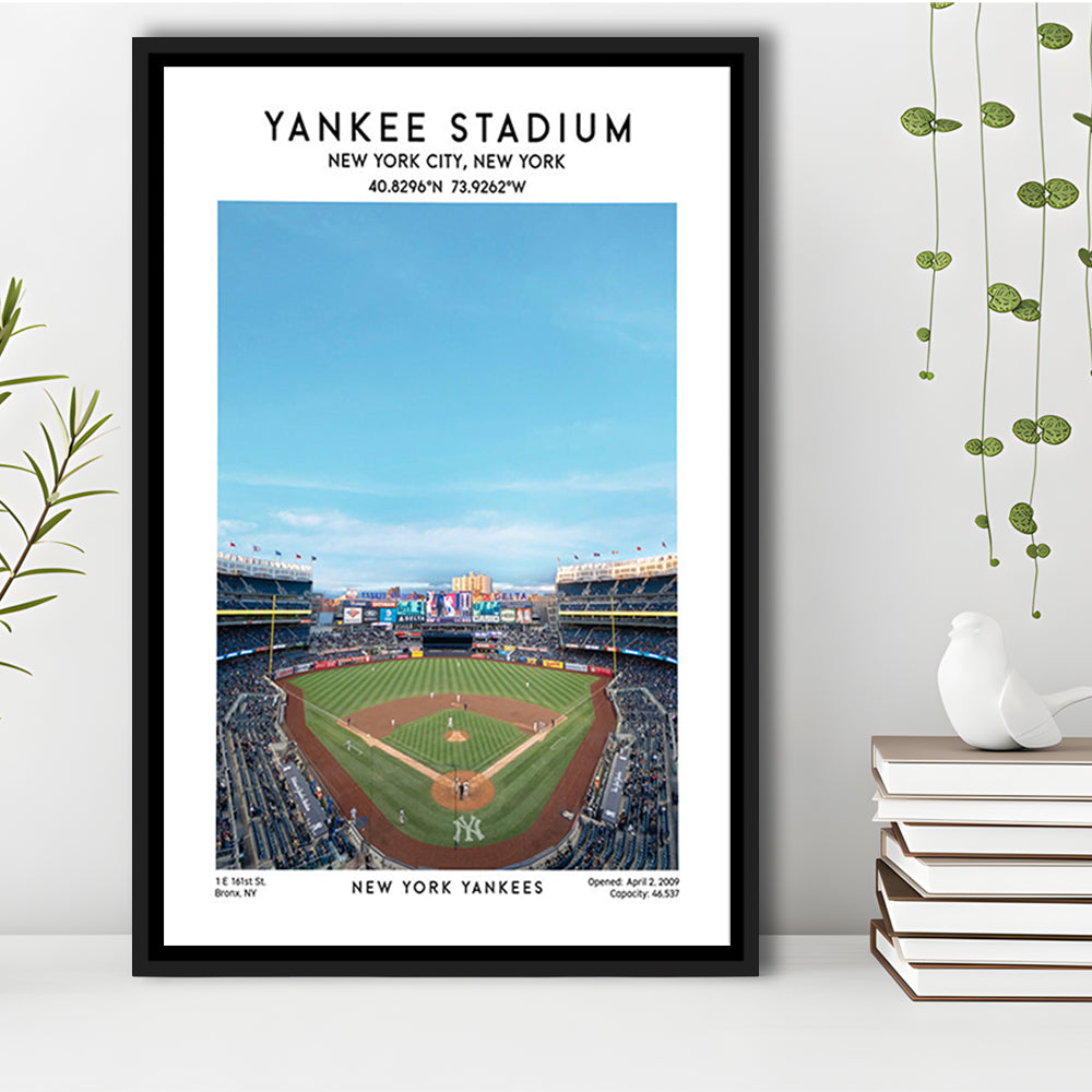 Yankee Stadium Print,Yankees Baseball Stadium Wall Art, Sport Art Print, Framed Canvas Prints Wall Art