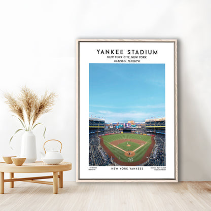 Yankee Stadium Print,Yankees Baseball Stadium Wall Art, Sport Art Print, Framed Canvas Prints Wall Art