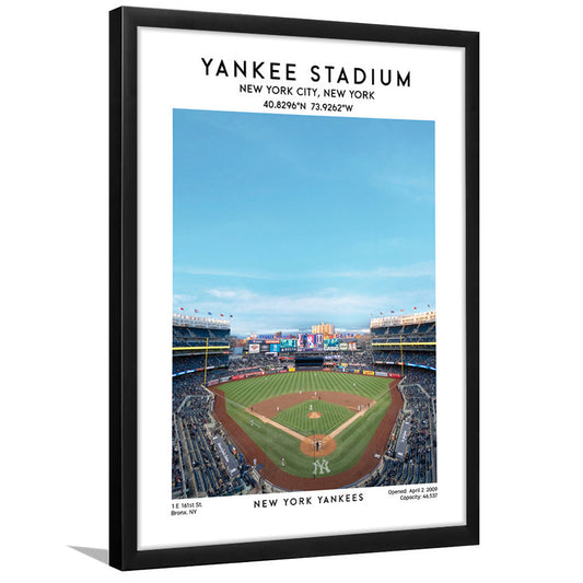 Yankee Stadium Print,Yankees Baseball Stadium Wall Art, Sport Art Print, Framed Art Prints Wall Decor