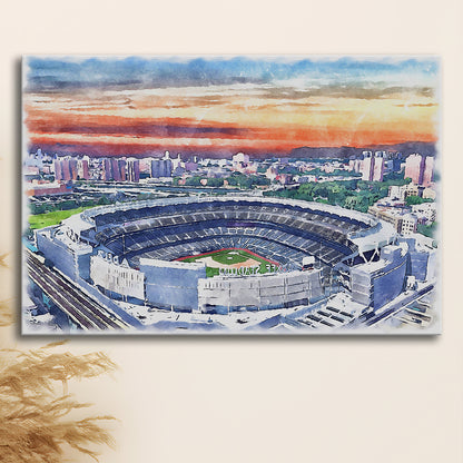 Yankees Baseball, Yankee Painting Stadium Watercolor, Sport Art, Gifts for him, Canvas Print Wall Art