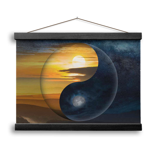 Yin & Yang Canvas Print,Chinese Philosophy Symbol,Light And Shadow Wall Art, Hanging Cavas Print Wall Art, Ready to Hang