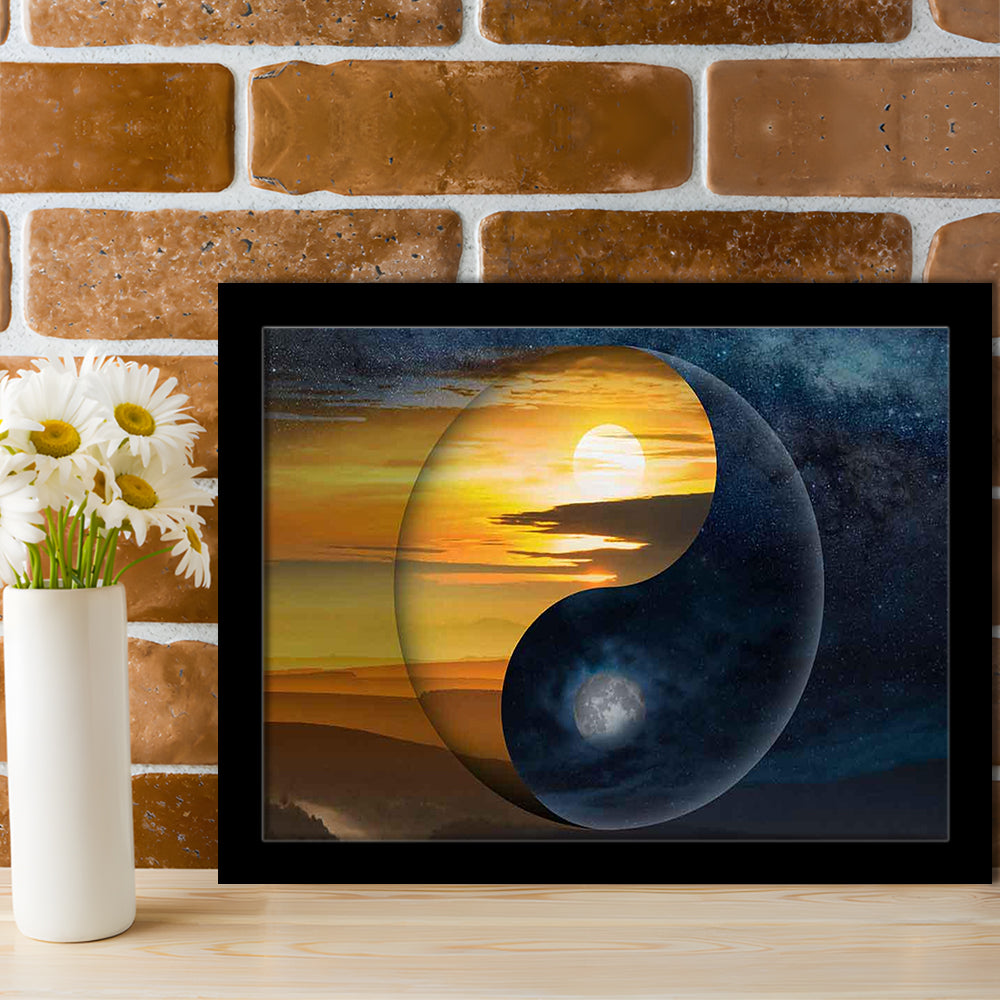 Yin & Yang Art Prints,Chinese Philosophy Symbol,Light And Shadow Wall Art, Framed Art Print, Picture Framed