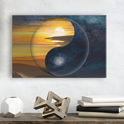 Yin & Yang Canvas Print,Chinese Philosophy Symbol,Light and Shadow Wall Art, Cavas Print Wall Art Hom Decor