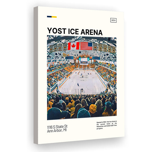 Yost Ice Arena Print, Michigan Wolverines Stadium Canvas Art, Fan Gifts, Sport Art, Canvas Print Wall Art
