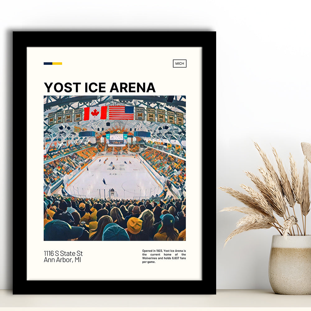 Yost Ice Arena Print, Michigan Wolverines Stadium Art, Gifts for him, Sport Art, Framed Art Print Wall Decor