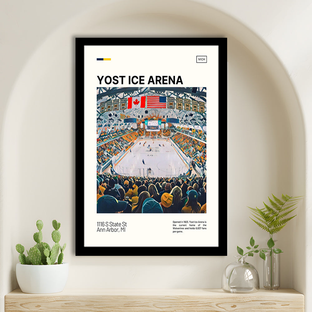 Yost Ice Arena Print, Michigan Wolverines Stadium Art, Gifts for him, Sport Art, Framed Art Print Wall Decor