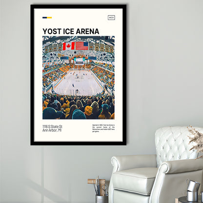 Yost Ice Arena Print, Michigan Wolverines Stadium Art, Gifts for him, Sport Art, Framed Art Print Wall Decor