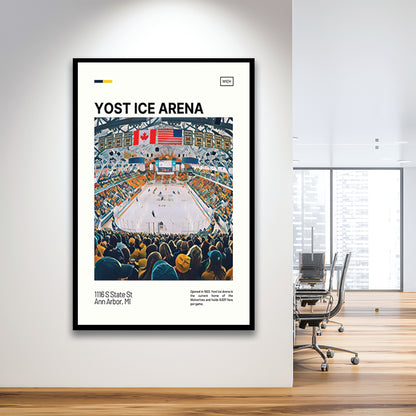Yost Ice Arena Print, Michigan Wolverines Stadium Art, Gifts for him, Sport Art, Framed Art Print Wall Decor