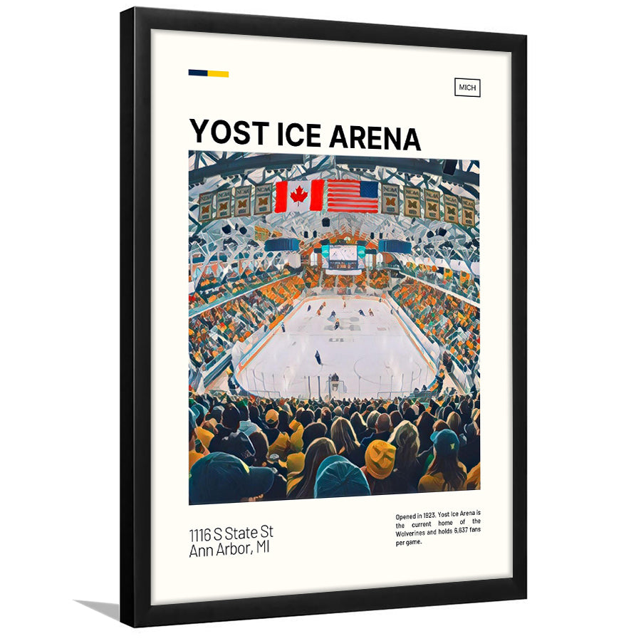 Yost Ice Arena Print, Michigan Wolverines Stadium Art, Gifts for him, Sport Art, Framed Art Print Wall Decor