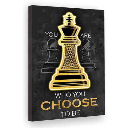 You Are Who You Choose To Be, Neon Sign Effect, Canvas Print, Luxury Wall Art Decor, Modern Art