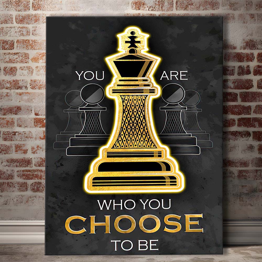 You Are Who You Choose To Be, Neon Sign Effect, Canvas Print, Luxury Wall Art Decor, Modern Art