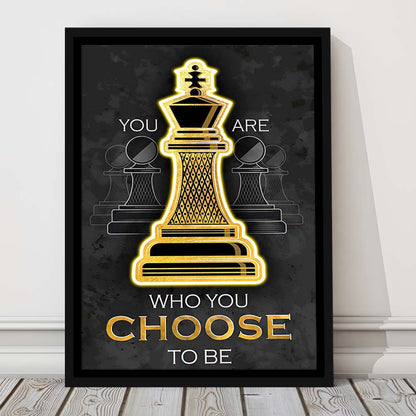 You Are Who You Choose To Be, Neon Sign Effect, Framed Canvas Print, Floating Frame, Luxury Wall Art Decor
