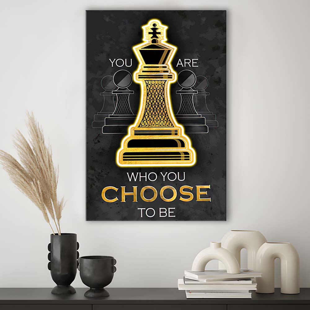 You Are Who You Choose To Be, Neon Sign Effect, Canvas Print, Luxury Wall Art Decor, Modern Art