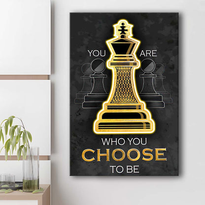 You Are Who You Choose To Be, Neon Sign Effect, Canvas Print, Luxury Wall Art Decor, Modern Art