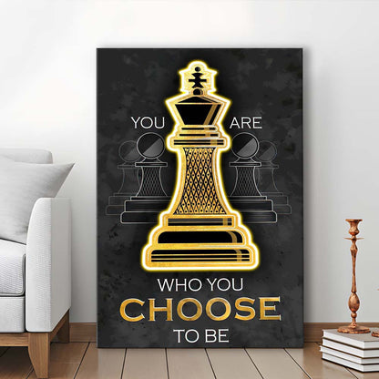 You Are Who You Choose To Be, Neon Sign Effect, Canvas Print, Luxury Wall Art Decor, Modern Art