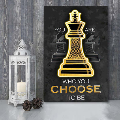 You Are Who You Choose To Be, Neon Sign Effect, Canvas Print, Luxury Wall Art Decor, Modern Art