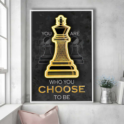 You Are Who You Choose To Be, Neon Sign Effect, Framed Canvas Print, Floating Frame, Luxury Wall Art Decor
