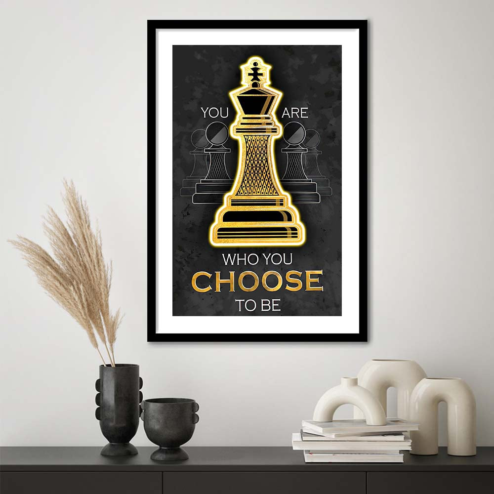 You Are Who You Choose To Be, Neon Sign Effect, Framed Art Print, Luxury Pictures Framed, White Border