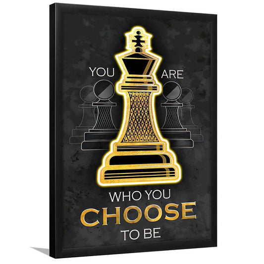 You Are Who You Choose To Be, Neon Sign Effect, Framed Art Print, Picture Framed Wall Art Decor