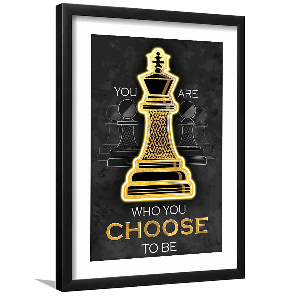 You Are Who You Choose To Be, Neon Sign Effect, Framed Art Print, Luxury Pictures Framed, White Border