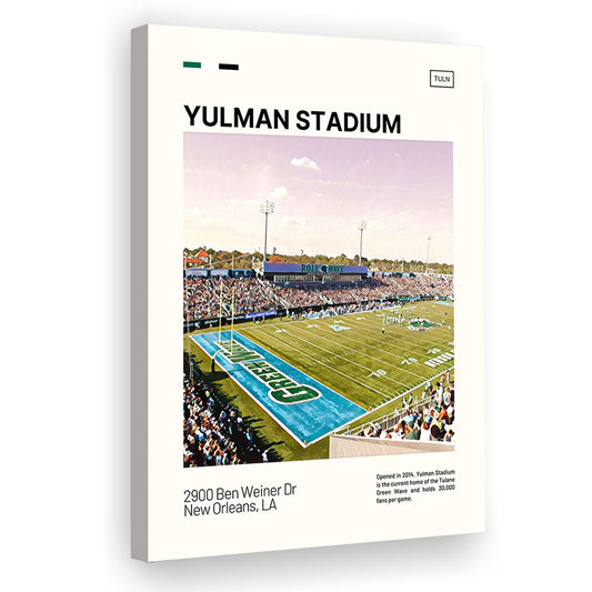 Yulman Stadium Print, Tulane Green Wave Stadium Canvas Art, Fan Gifts, Sport Art, Canvas Print Wall Art