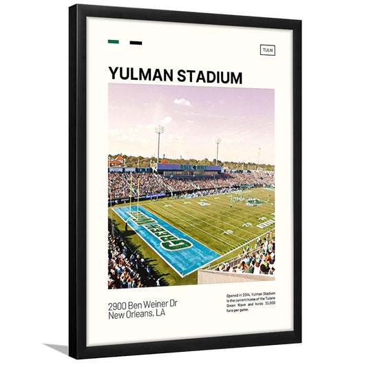 Yulman Stadium Print, Tulane Green Wave Stadium Art, Gifts for him, Sport Art, Framed Art Print Wall Decor