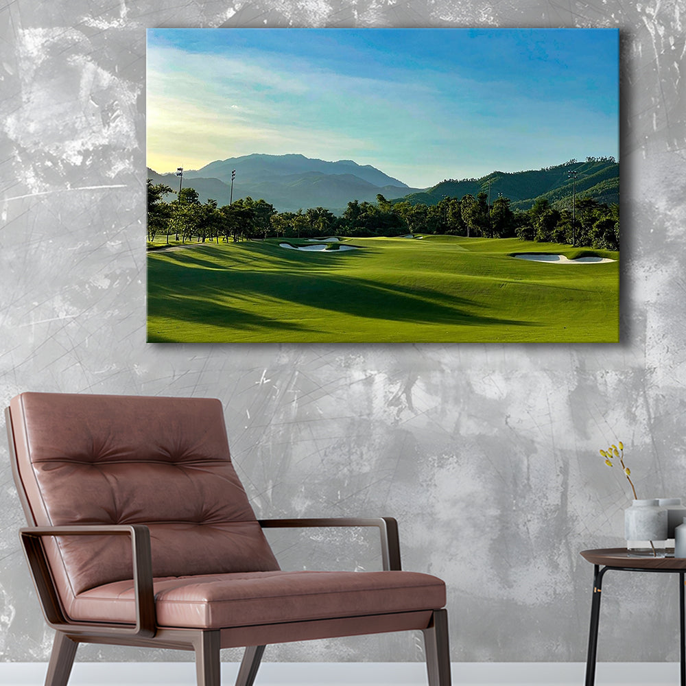 Beautiful Golf Course During A Summer Day, Golf Art Print,Gifts Golf Lover